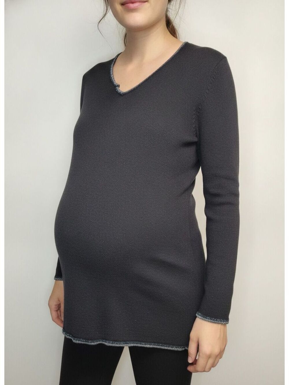 Thyme Maternity black long sleeve knit top